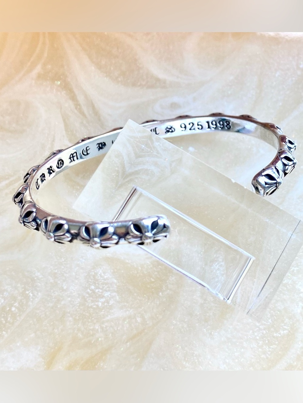 Sterling Silver Floral Cuff Bracelet - Silver - Picture 2 of 3